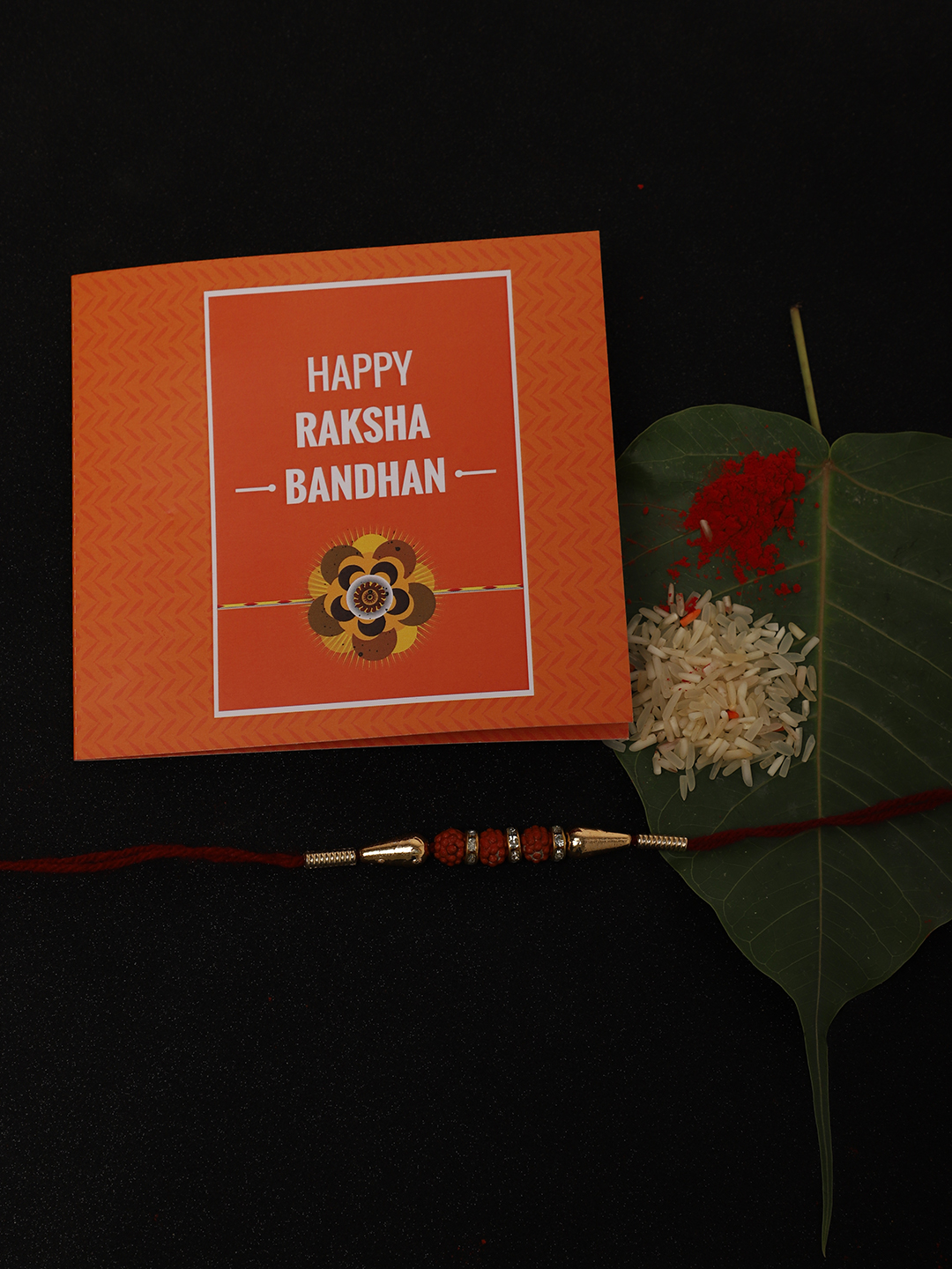 YouBella Rakhi and Greeting Card Combo for Brother (Multi-Colour) (YBRK_78)